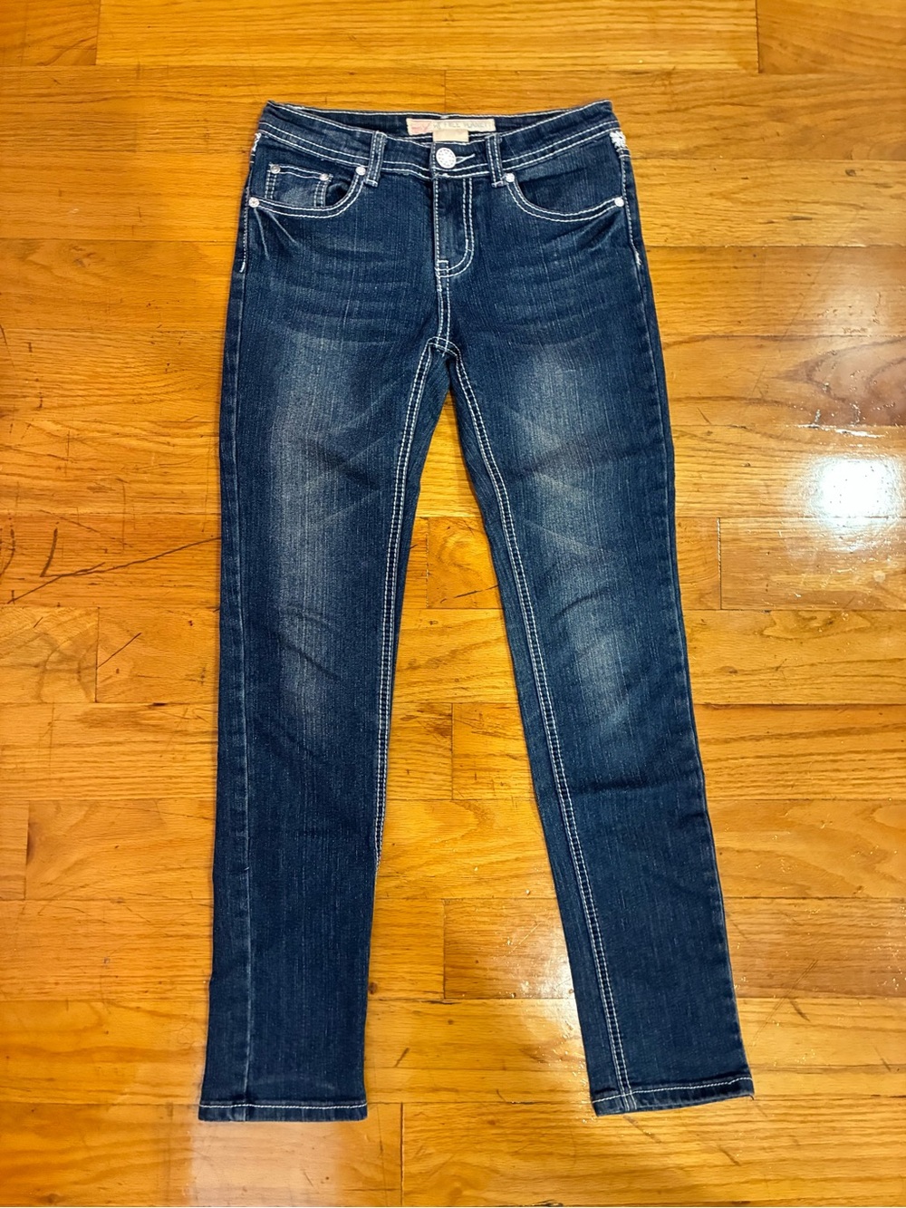 Free Planet Dark Wash Skinny Jeans for girls